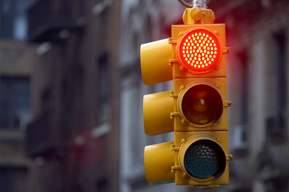 A red stoplight